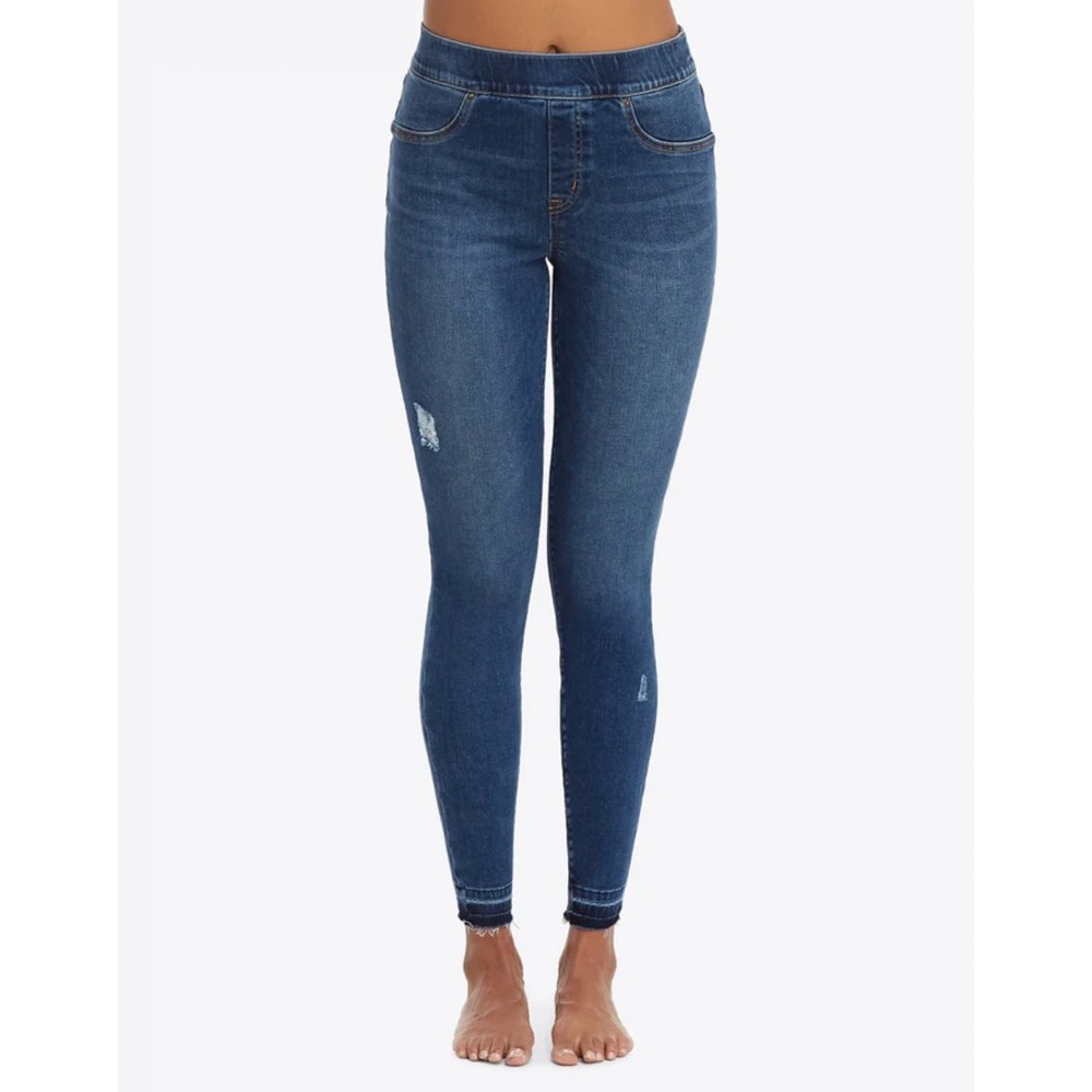 NEW Spanx Distressed Ankle Skinny Jeans M High Rise Medium Wash Legging $128